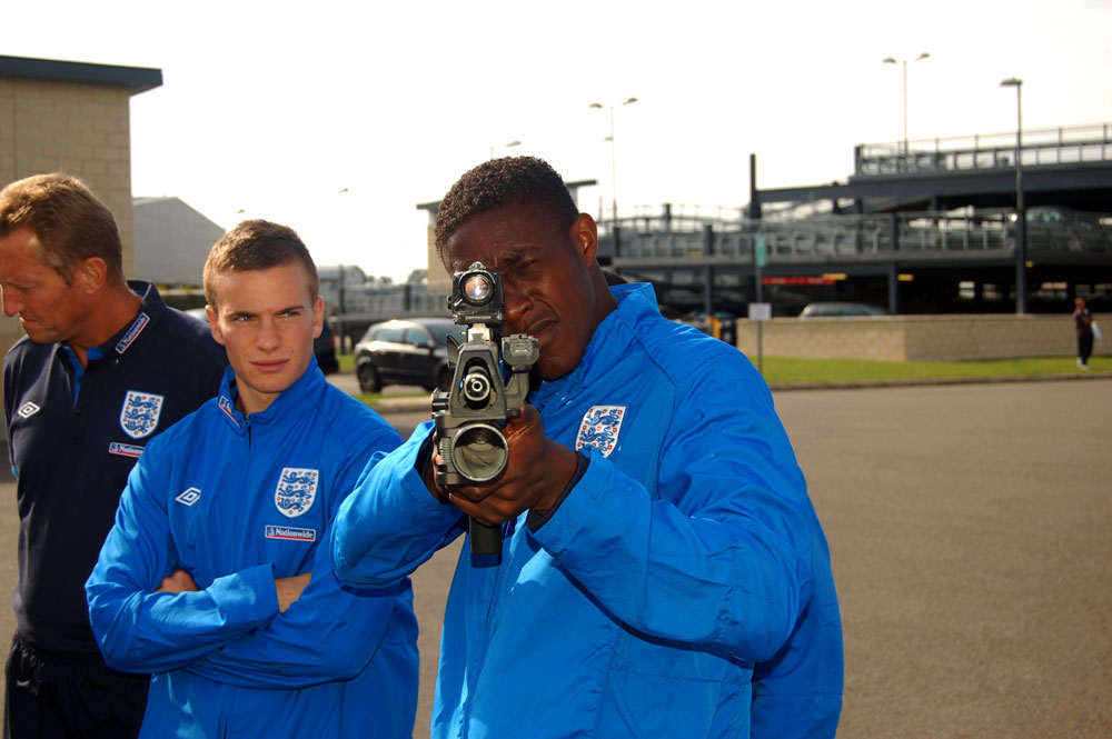 Danny Welbeck takes aim.